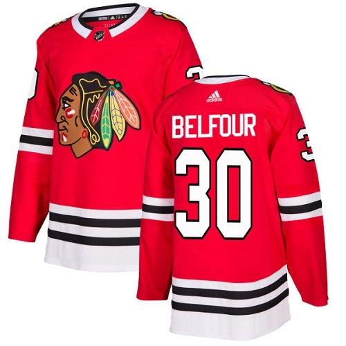 Adidas Men Chicago Blackhawks #30 ED Belfour Red Home Authentic Stitched NHL Jersey